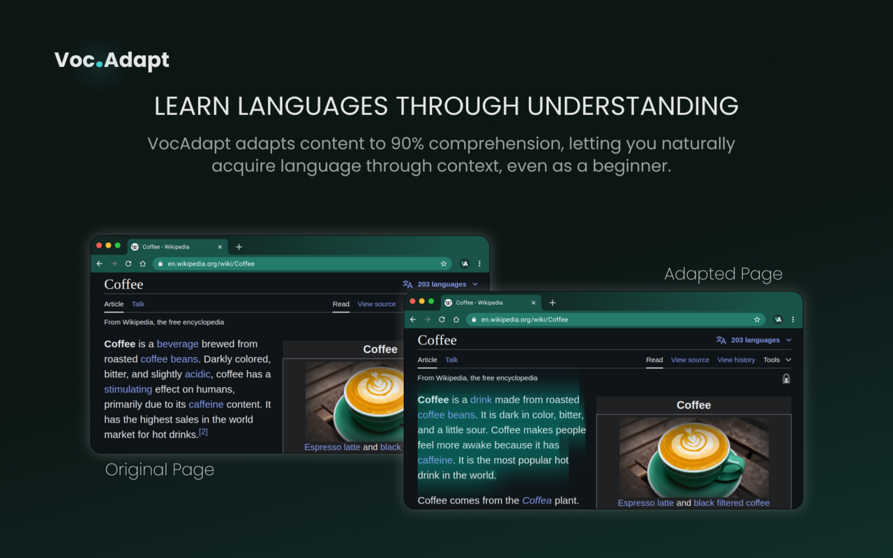 VocAdapt – Language Learning with Simplified Content