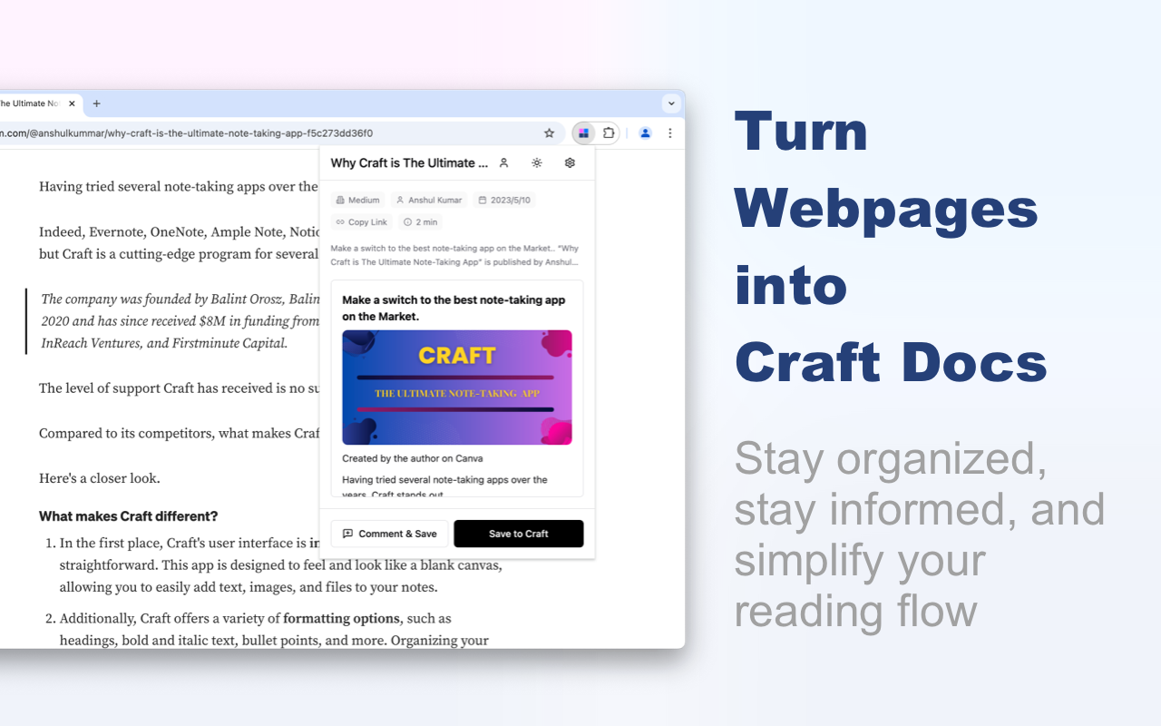 Craft Web Clipper