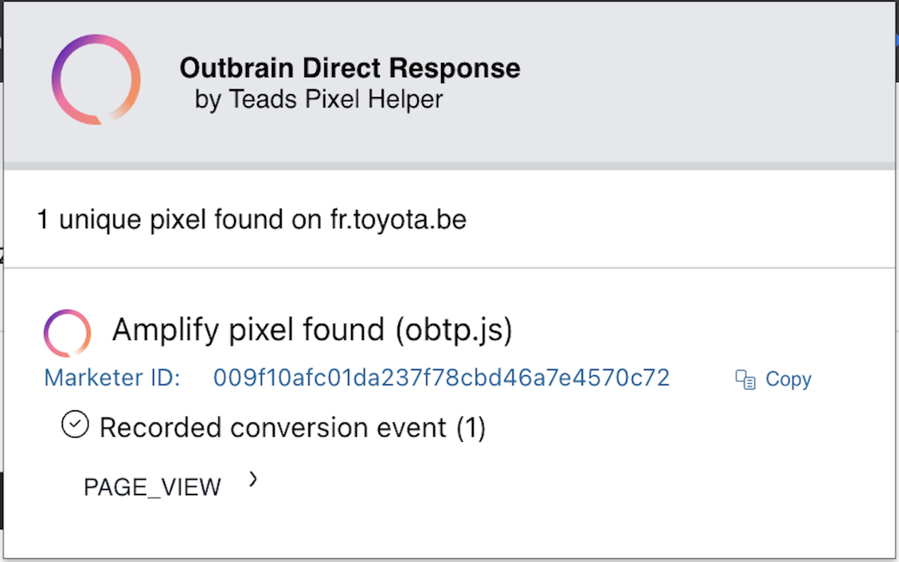 Outbrain Direct Response - Pixel Compliance Checker
