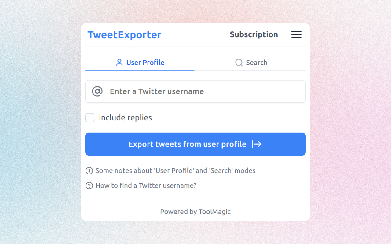 TweetExporter - 导出任何用户的推文