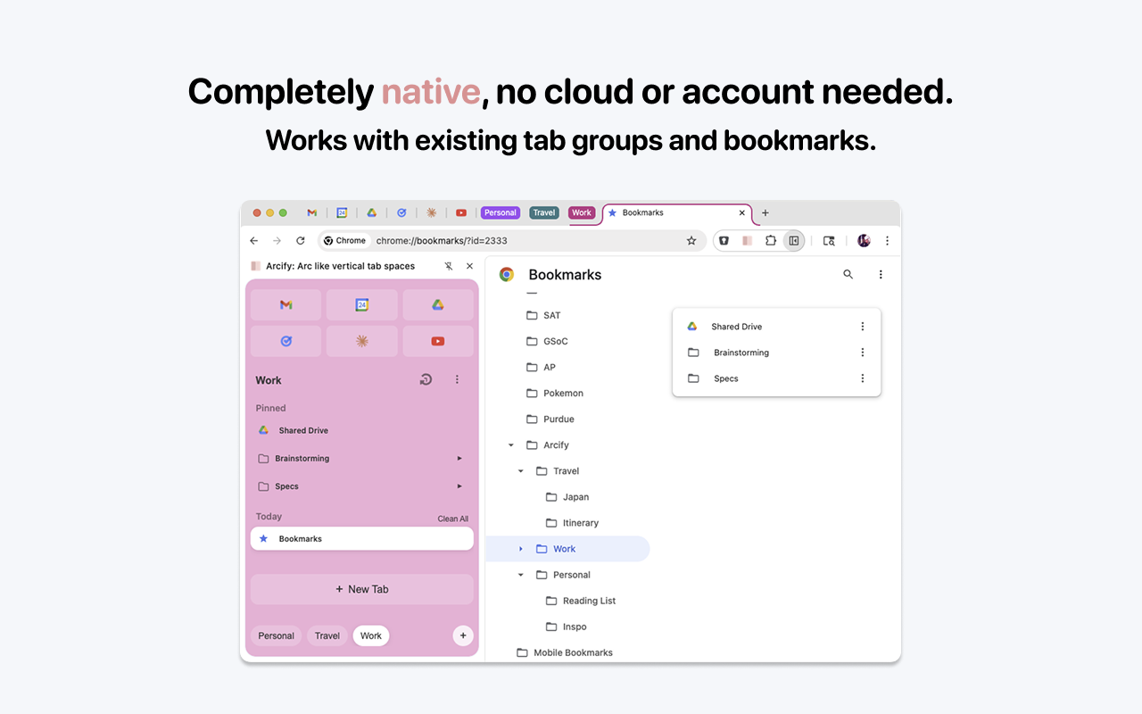 Arcify: Arc like vertical tab spaces