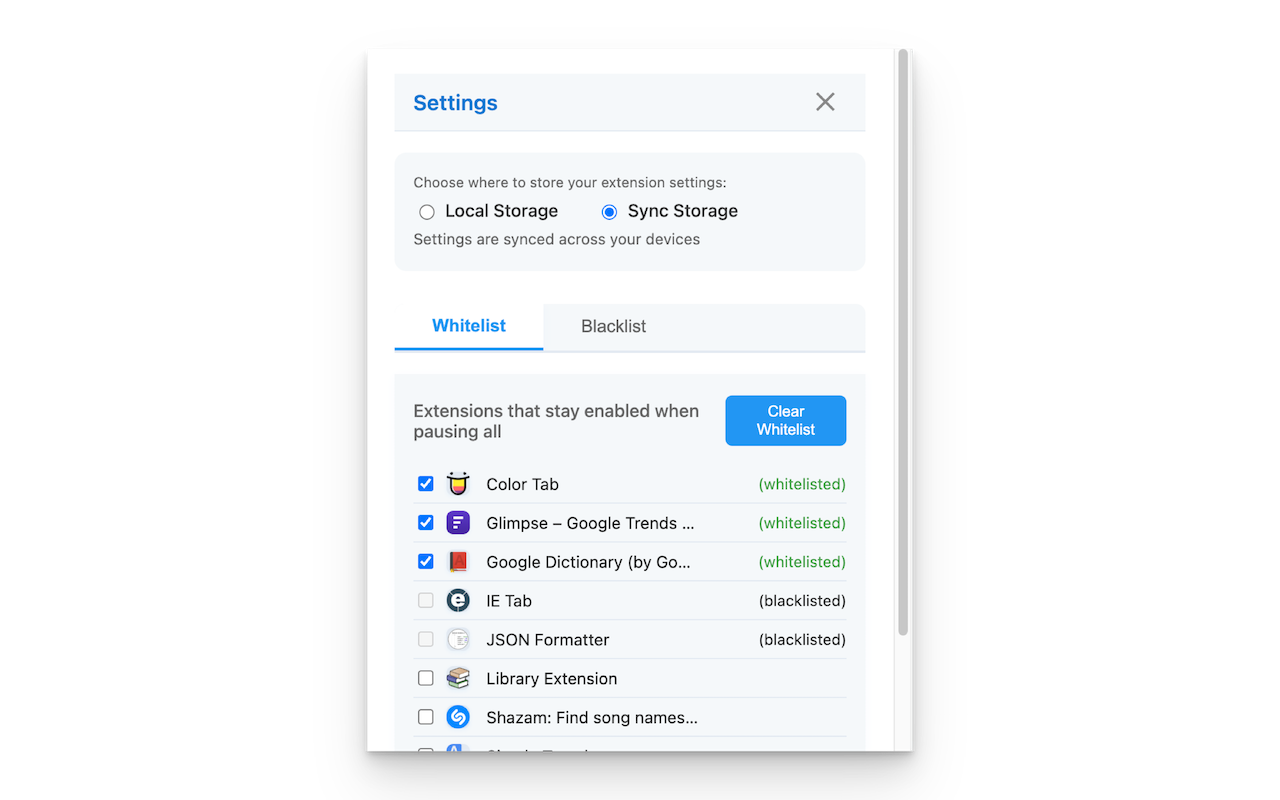 Pause All Extensions