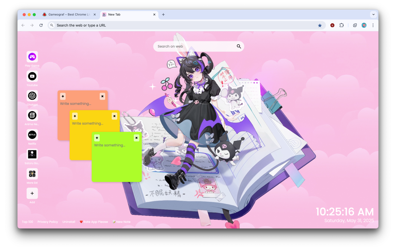 Anime Girl and Kuromi Live Wallpaper