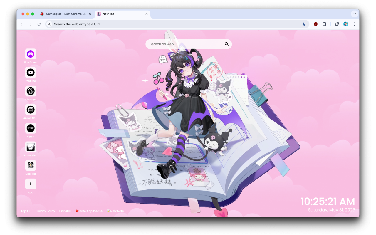 Anime Girl and Kuromi Live Wallpaper
