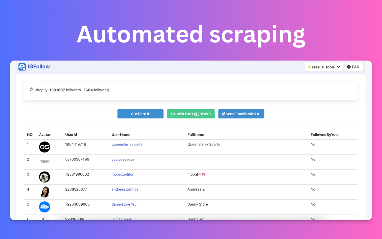 IGFollow - Ins关注者导出工具
