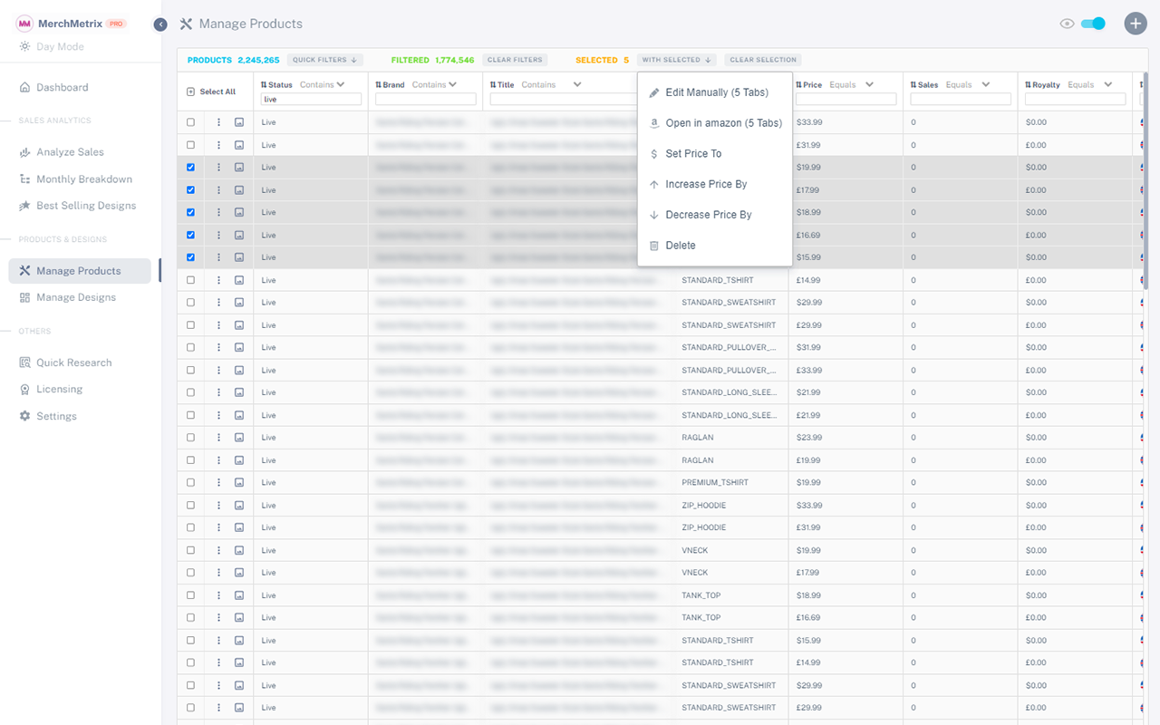 MerchMetrix - Dashboard for Merch by Amazon
