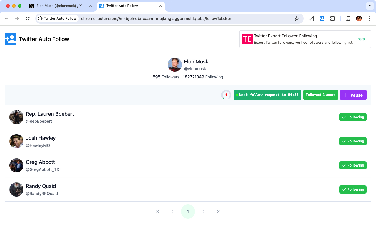 Twitter 自动关注取关