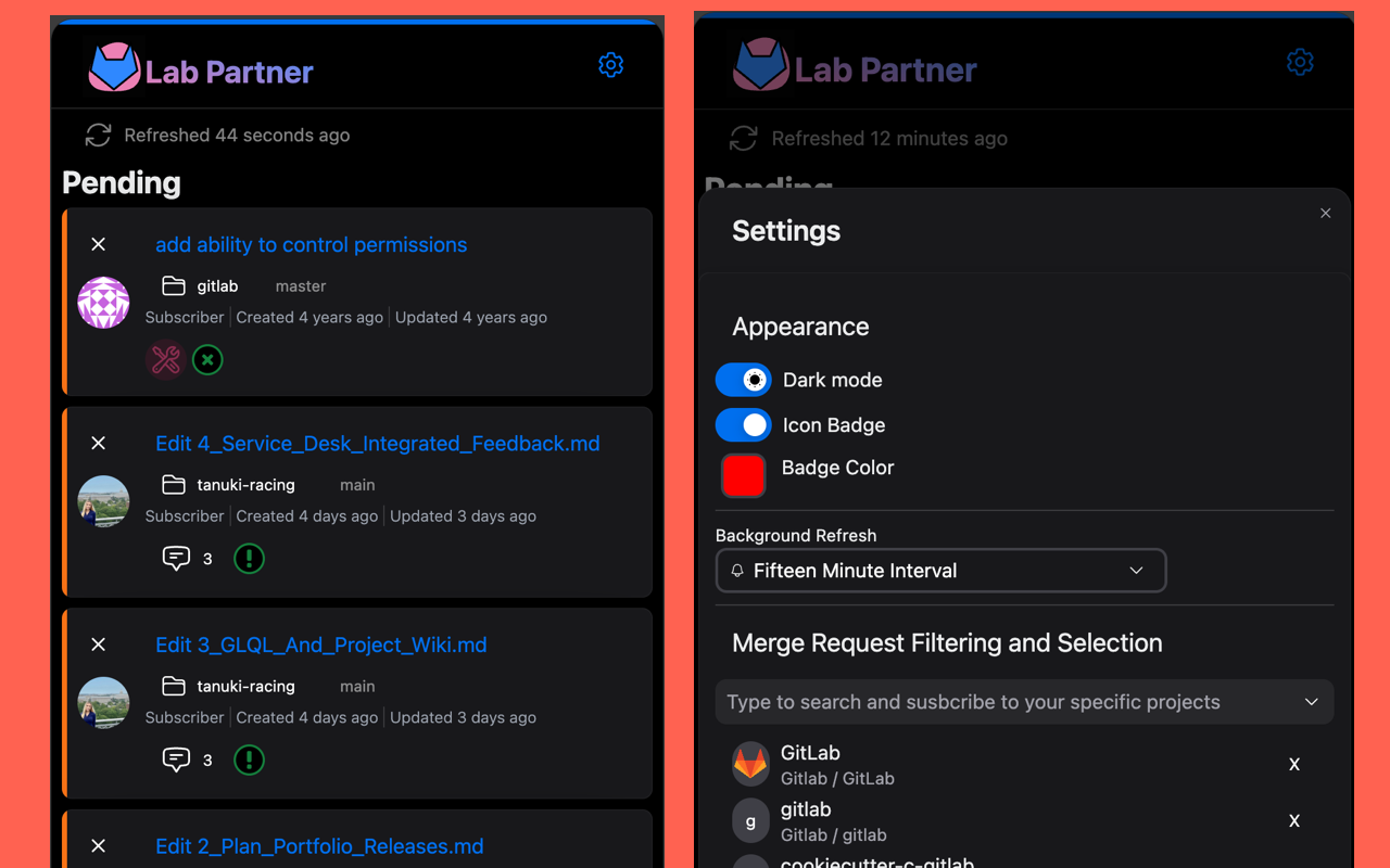 Lab Partner - GitLab 合并请求管理工具