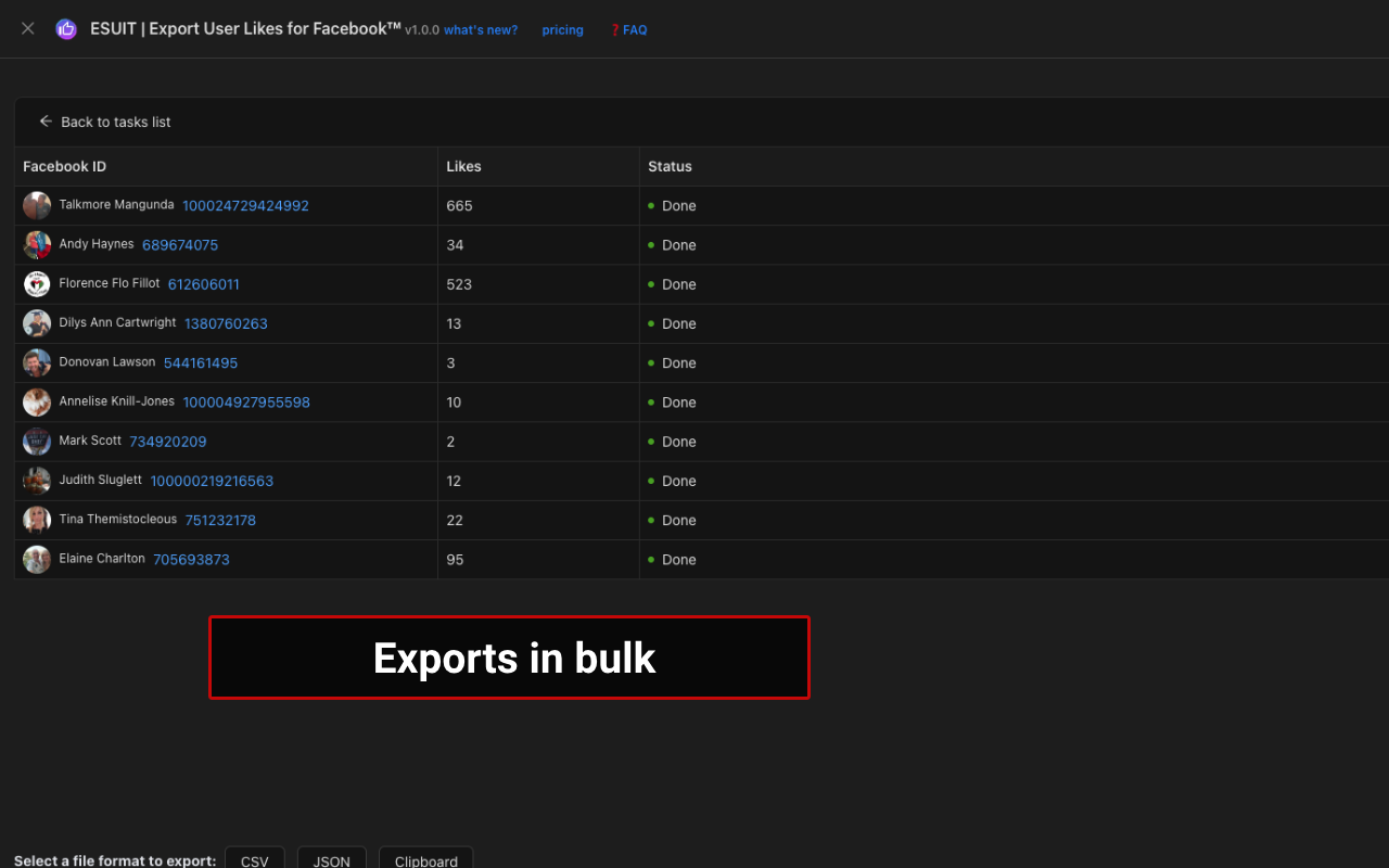ESUIT | Export User Likes for Facebook™