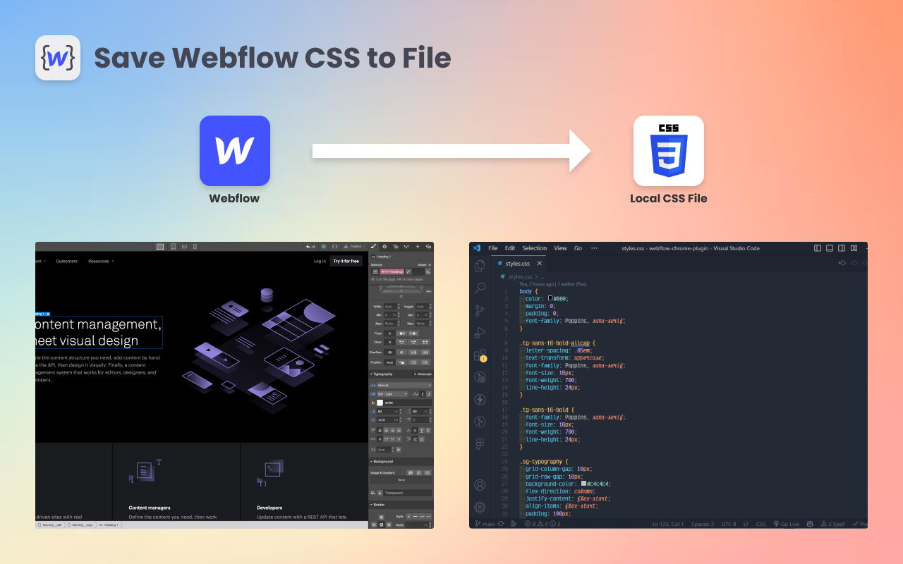 Save Webflow CSS to File