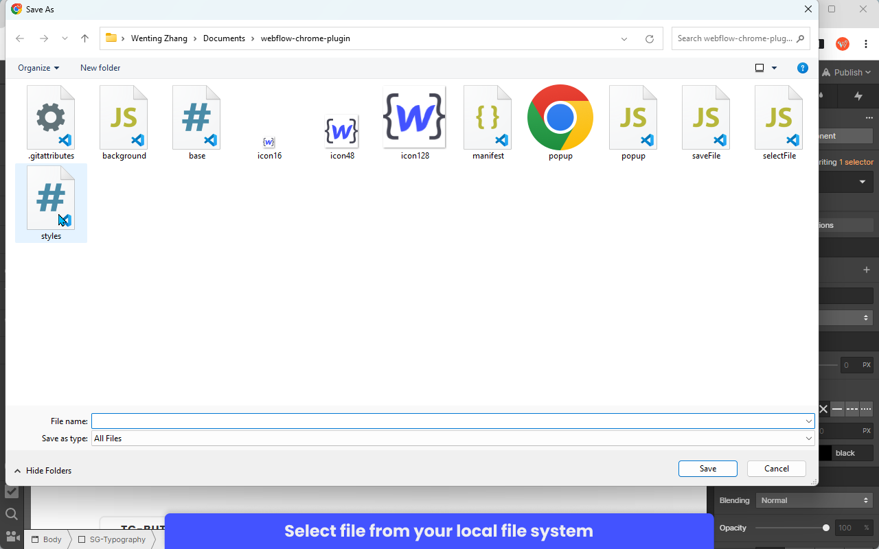 Save Webflow CSS to File