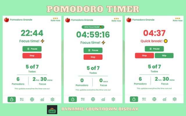 Pomodoro Grande: Advanced Pomodoro Timer