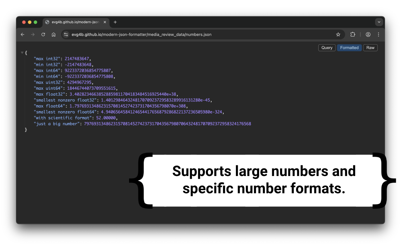 Modern JSON Formatter