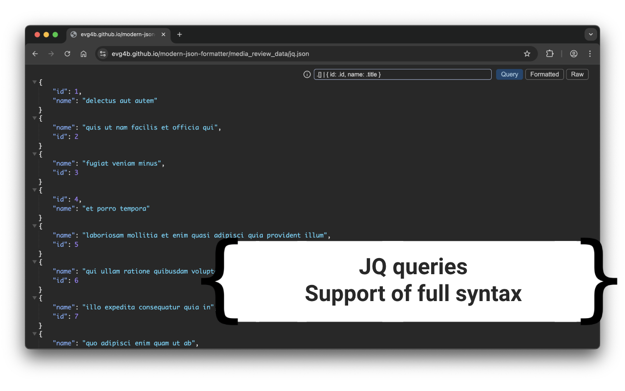 Modern JSON Formatter