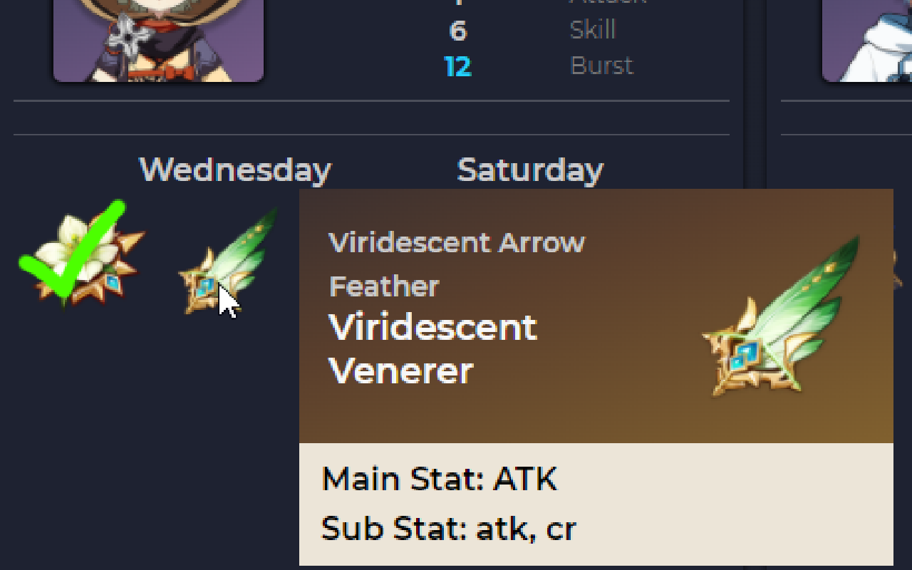 Genshin Impact Artifact Planner for Genshin Center