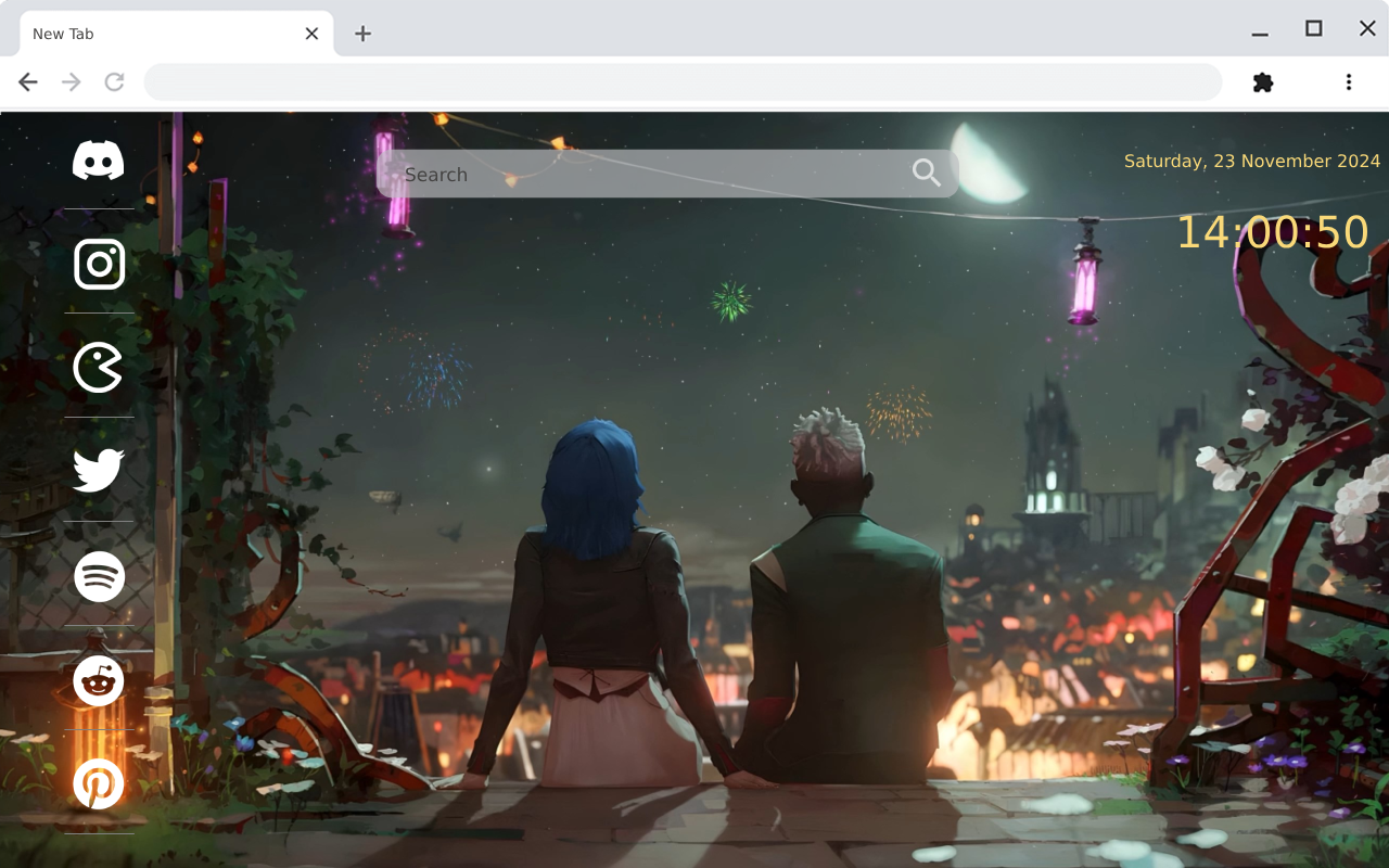 Ekko X Powder Watching Fireworks Arcane 2: Live Wallpaper for Chrome