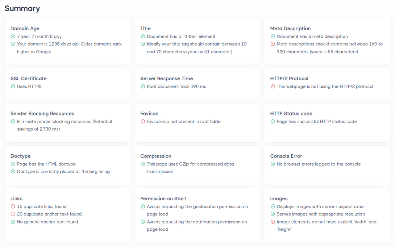 Mojha - 1 Click SEO audit