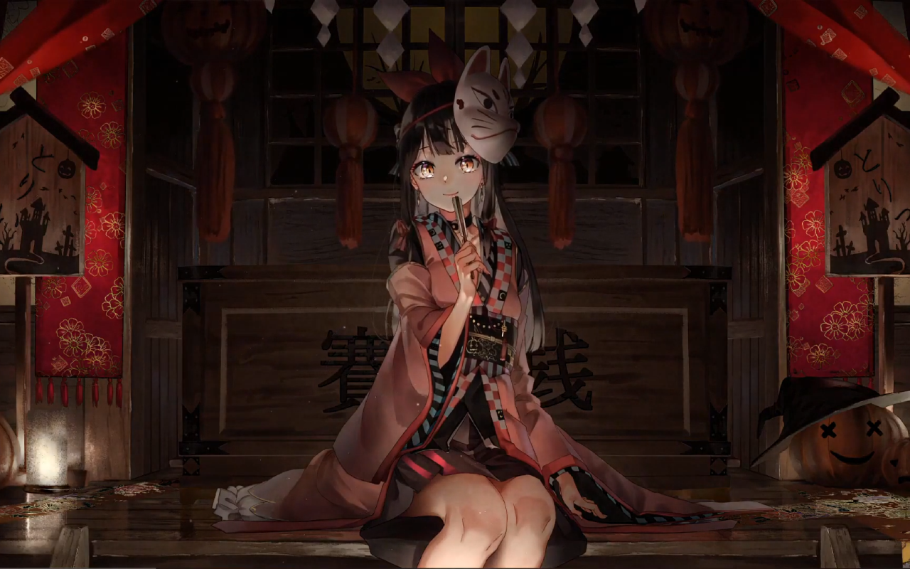 Halloween Cute Anime Girl Live Wallpaper