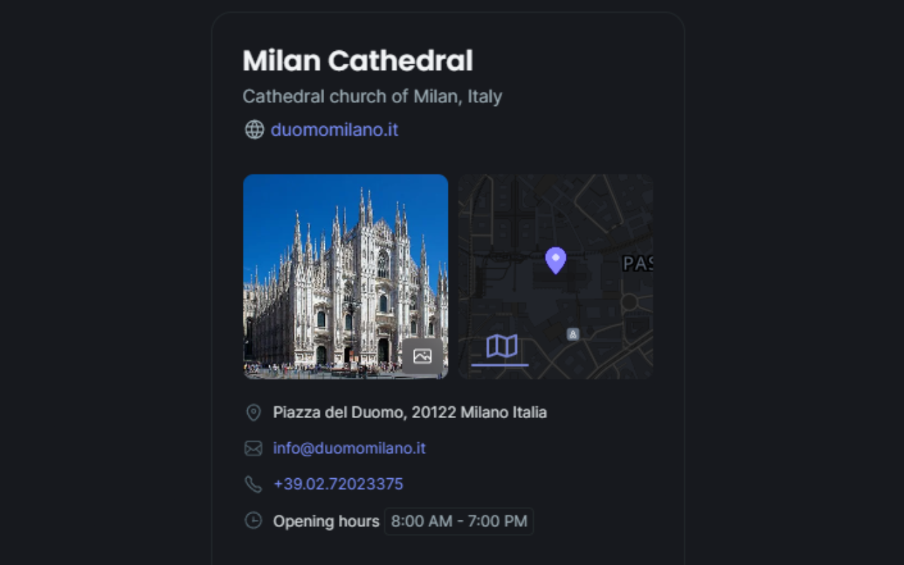 Maps links in Brave Search