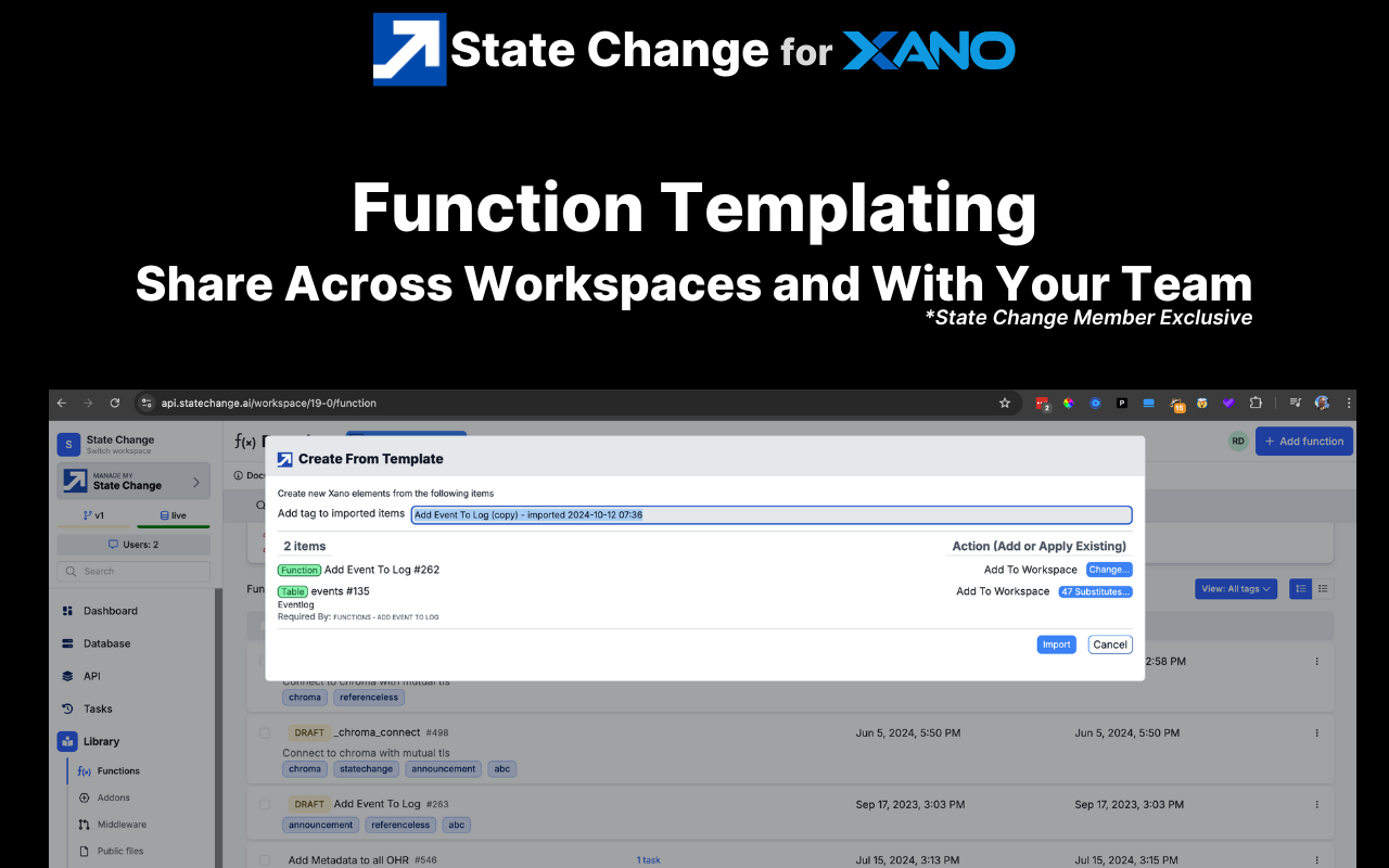 StateChange Power Tools For Xano