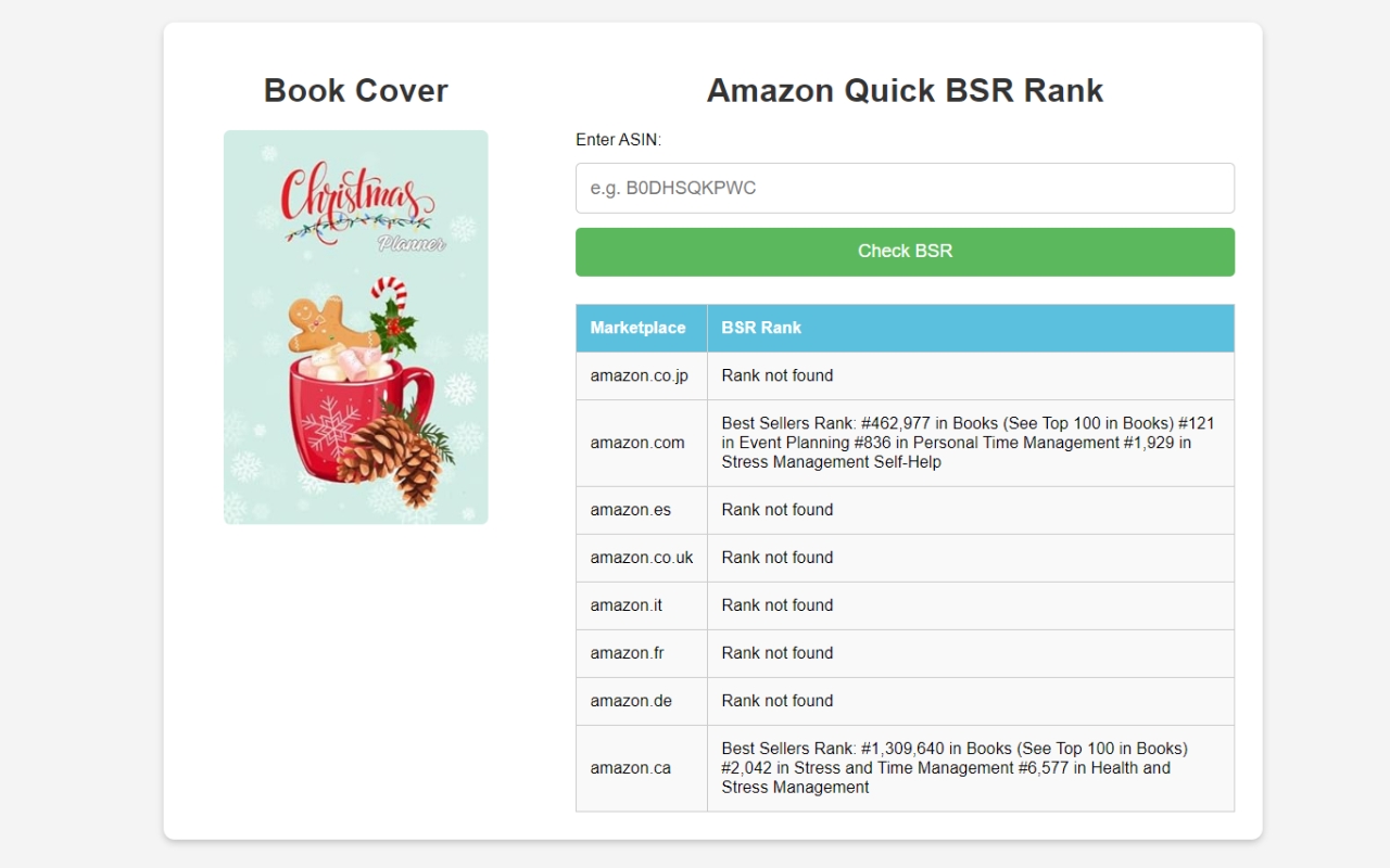 Amazon Quick BSR Rank