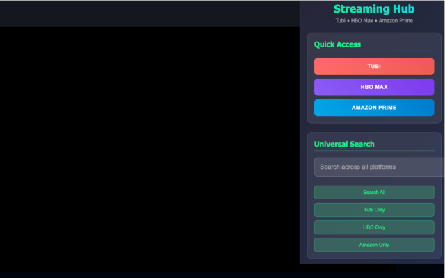 Streaming Hub - Tubi HBO Amazon Prime