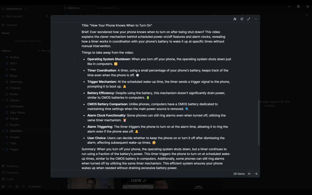 Second brain for Youtube