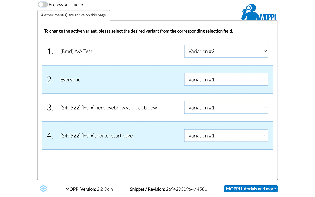 MOPPI - my Optimizely Power Inspector