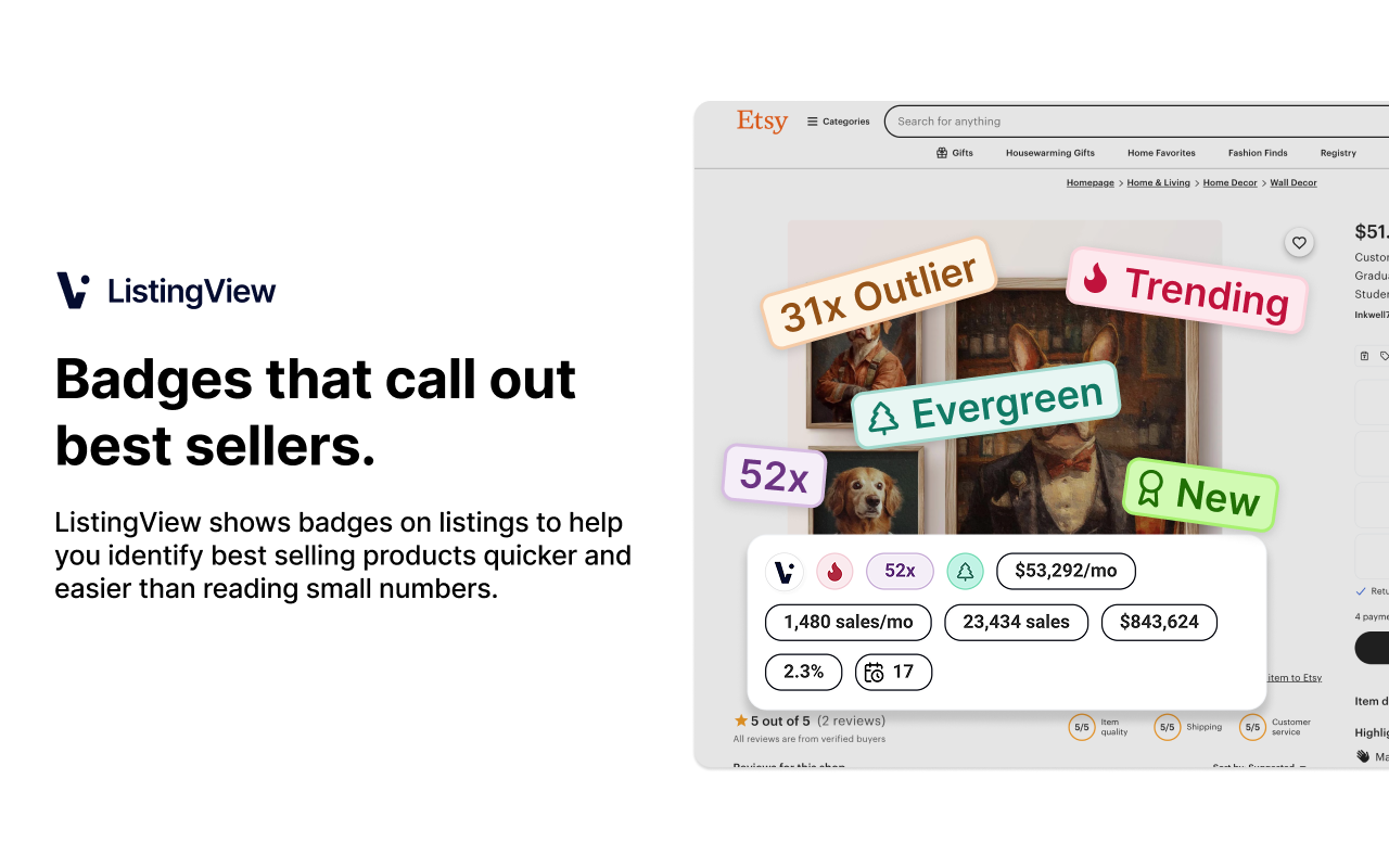 ListingView - Find Etsy’s Best Selling Products