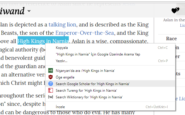Right-Click Search Google Scholar