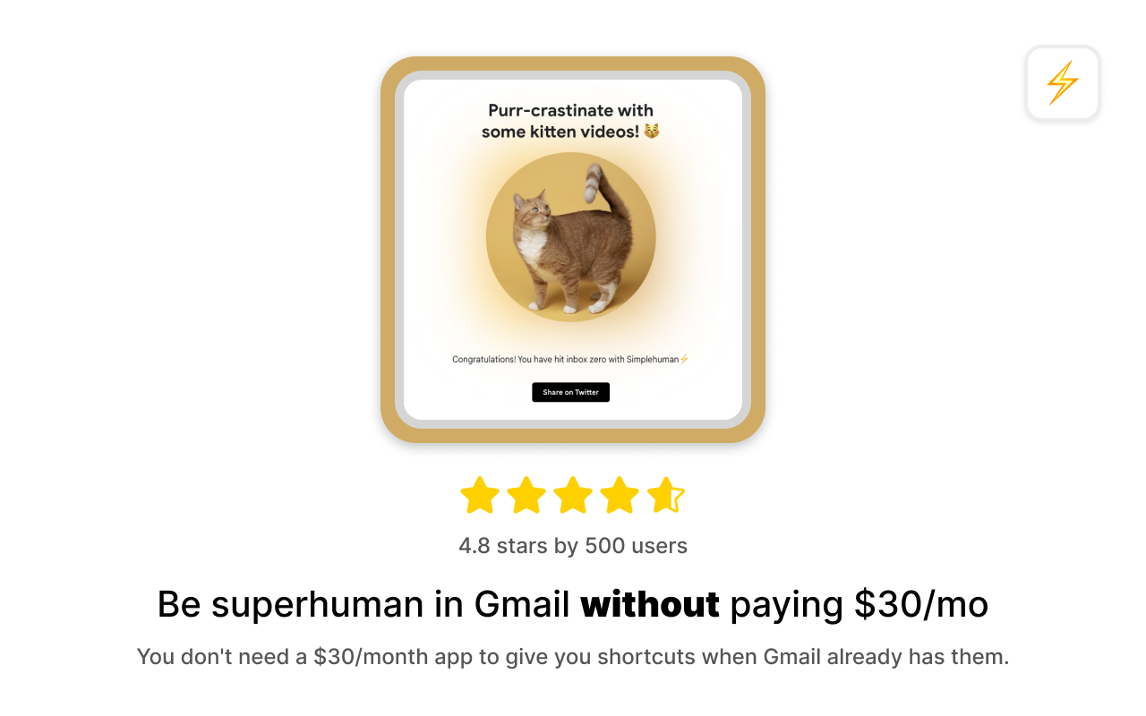 Simplehuman, keyboard shortcuts and command bar for Gmail