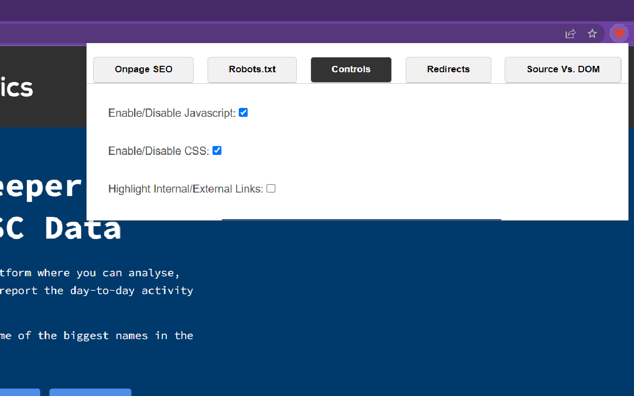 Big Metrics SEO Extension