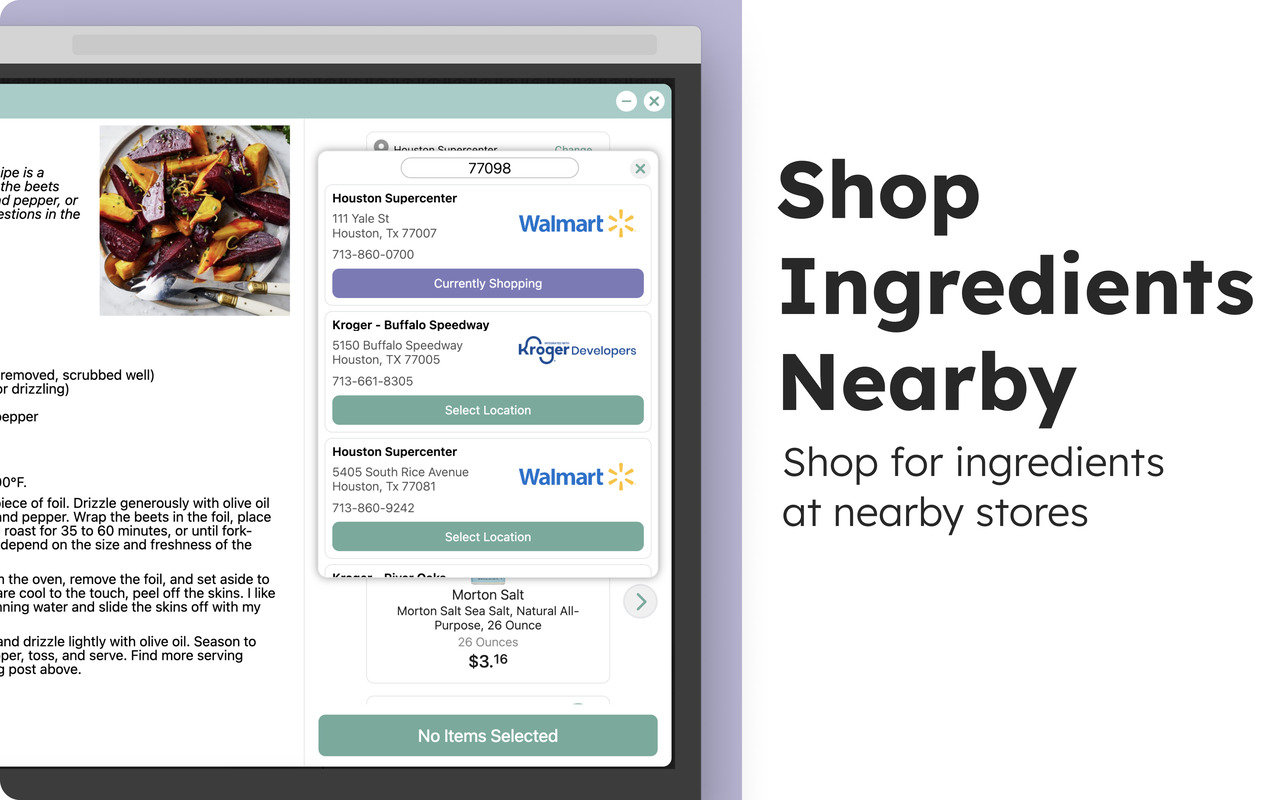 Recipe Filter & Grocery Finder | Ceres Cart