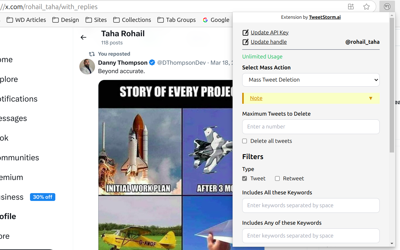 Mass Tweet Deletions & more | TweetStorm.ai