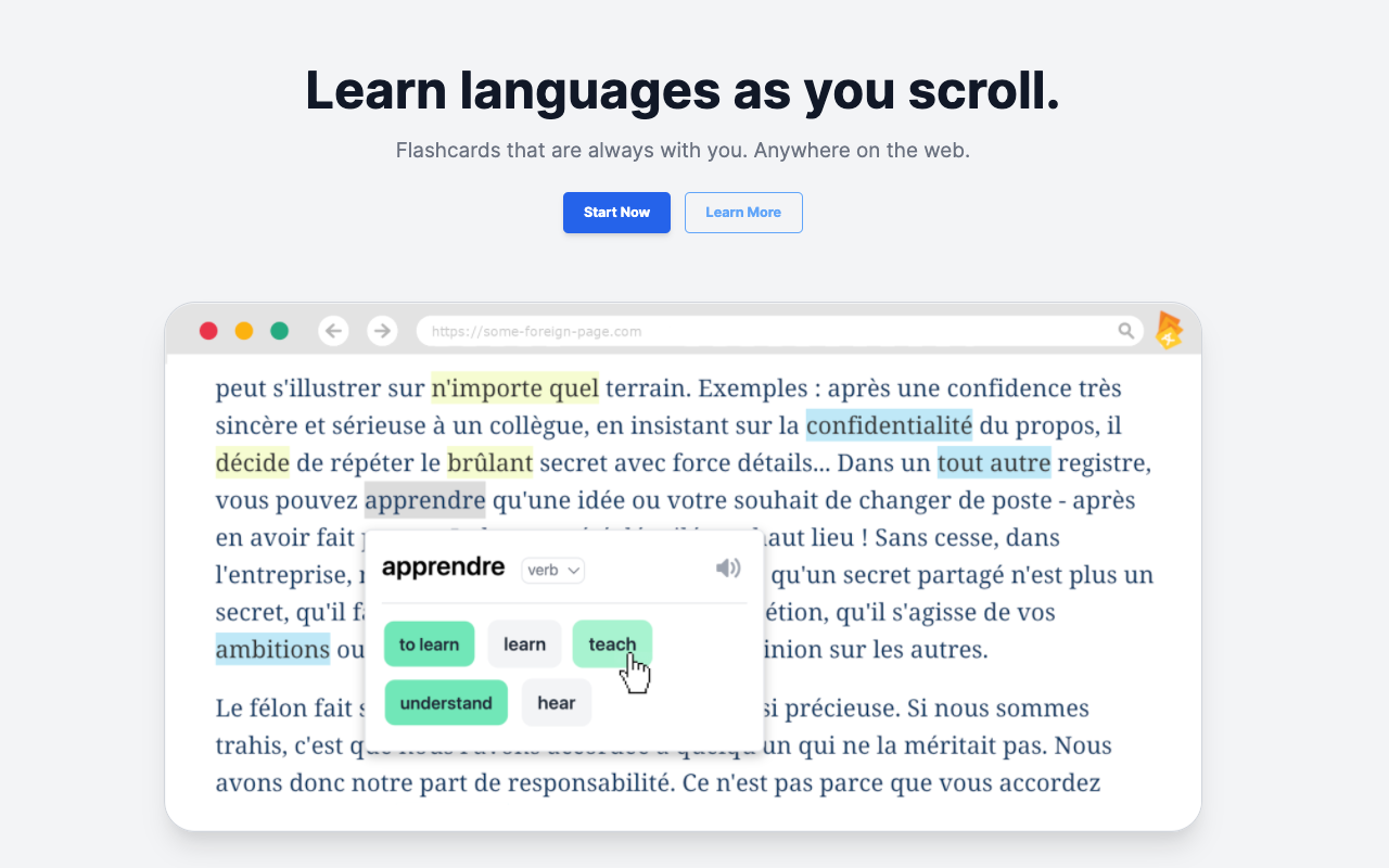 Masterlingo - Learn languages as you scroll