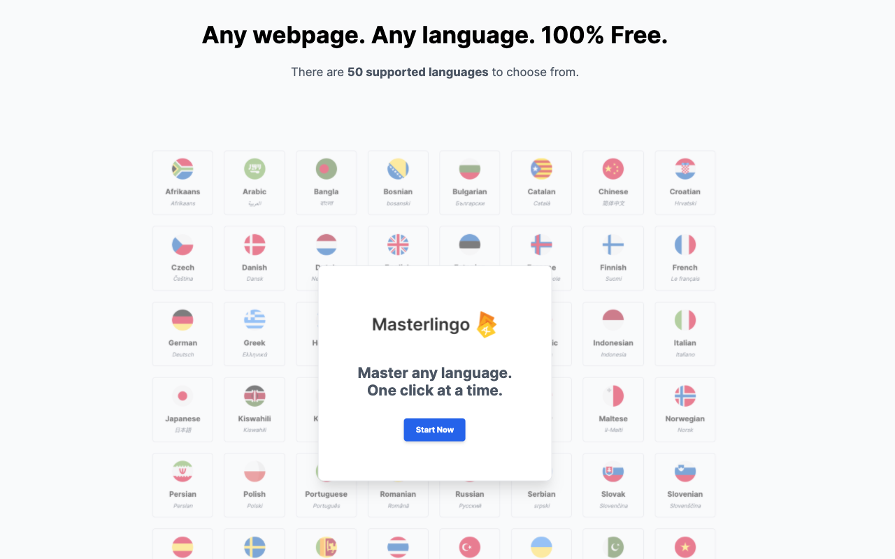Masterlingo - Learn languages as you scroll