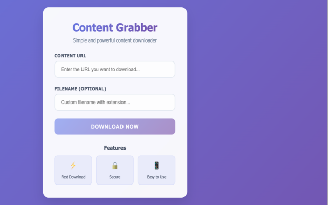 Only Content Grabber - Downloader