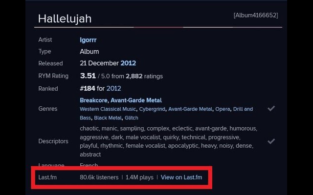 RYM Last.fm Stats