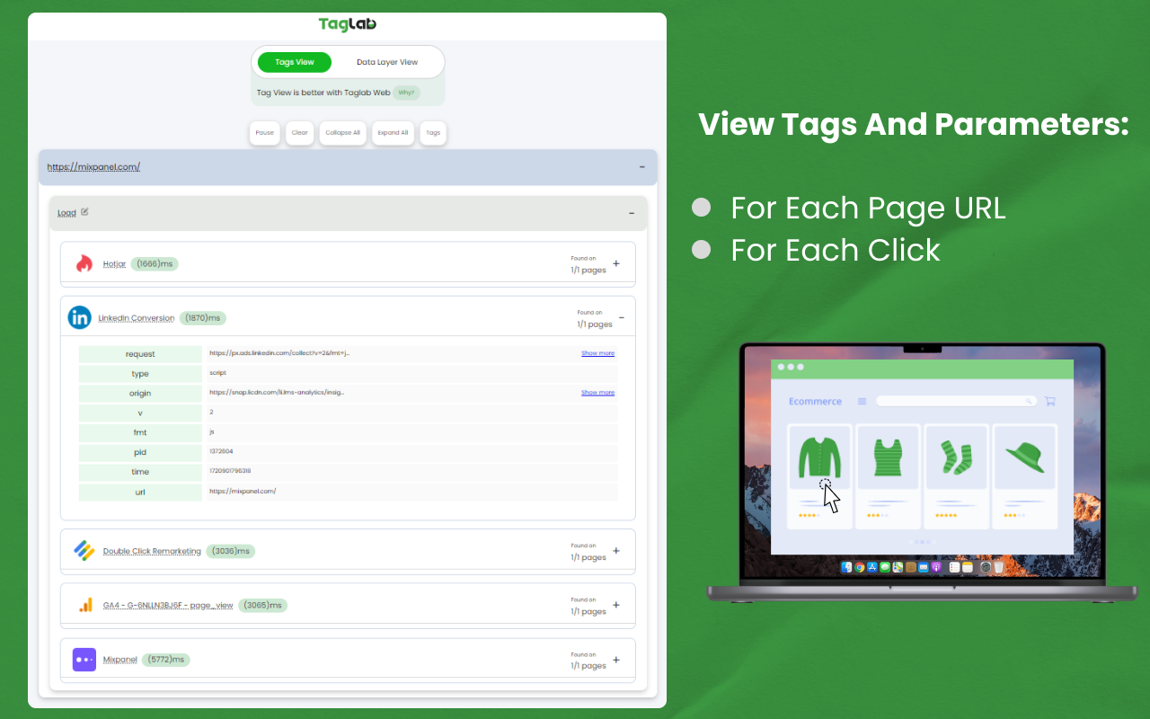 TAGLAB - Analytics & Datalayer Console Viewer