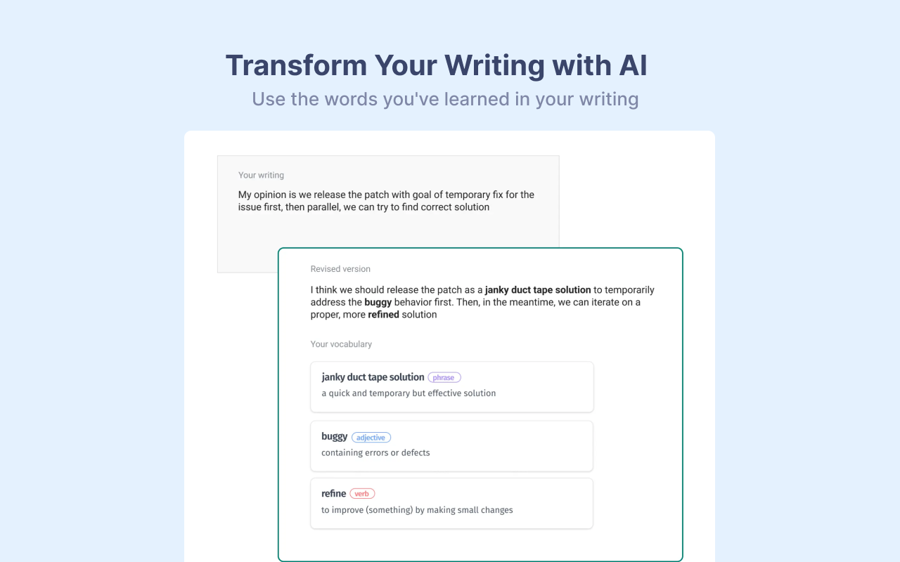 Pickvocab: AI-powered Dictionary & Writing Assistant
