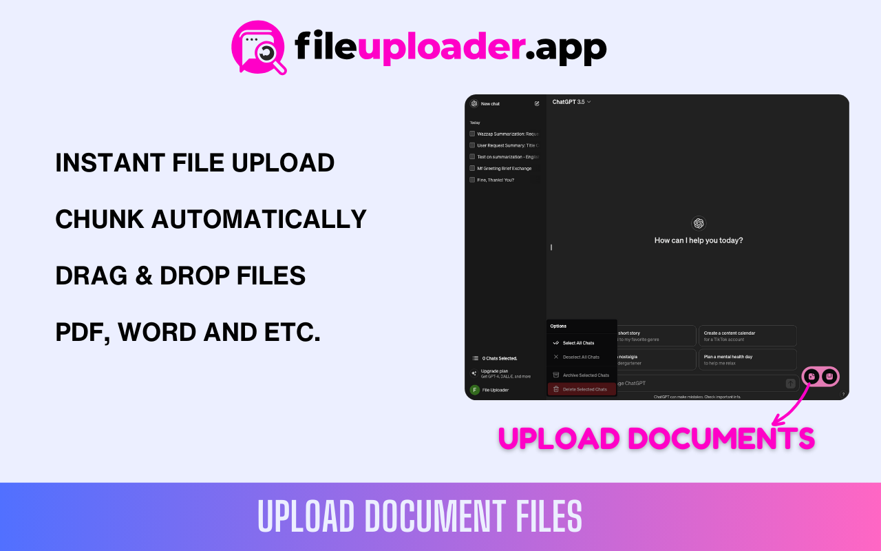 ChatGPT & Gemini File Uploader