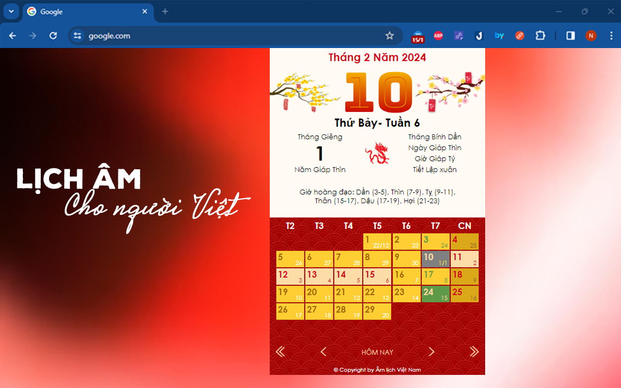 Âm Lịch Việt Nam - Lịch Vạn Niên Cho Người Việt