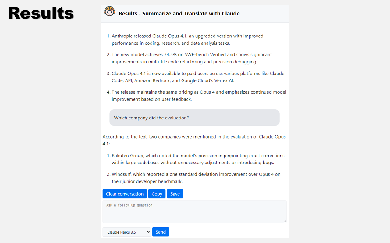 使用 Claude 总结和翻译