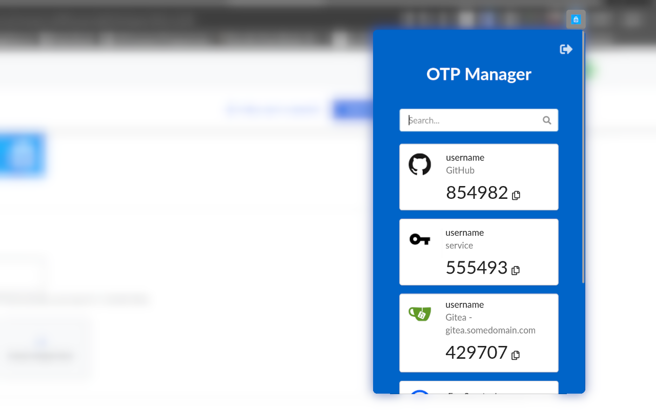 Simple OTP Manager Browser Extension