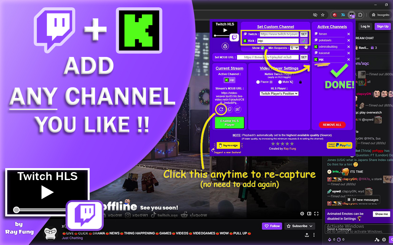 Twitch HLS 播放器 (无广告)
