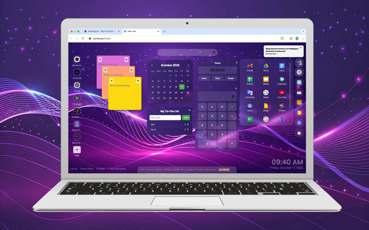 Doraemon Fly Live Wallpaper New Tab