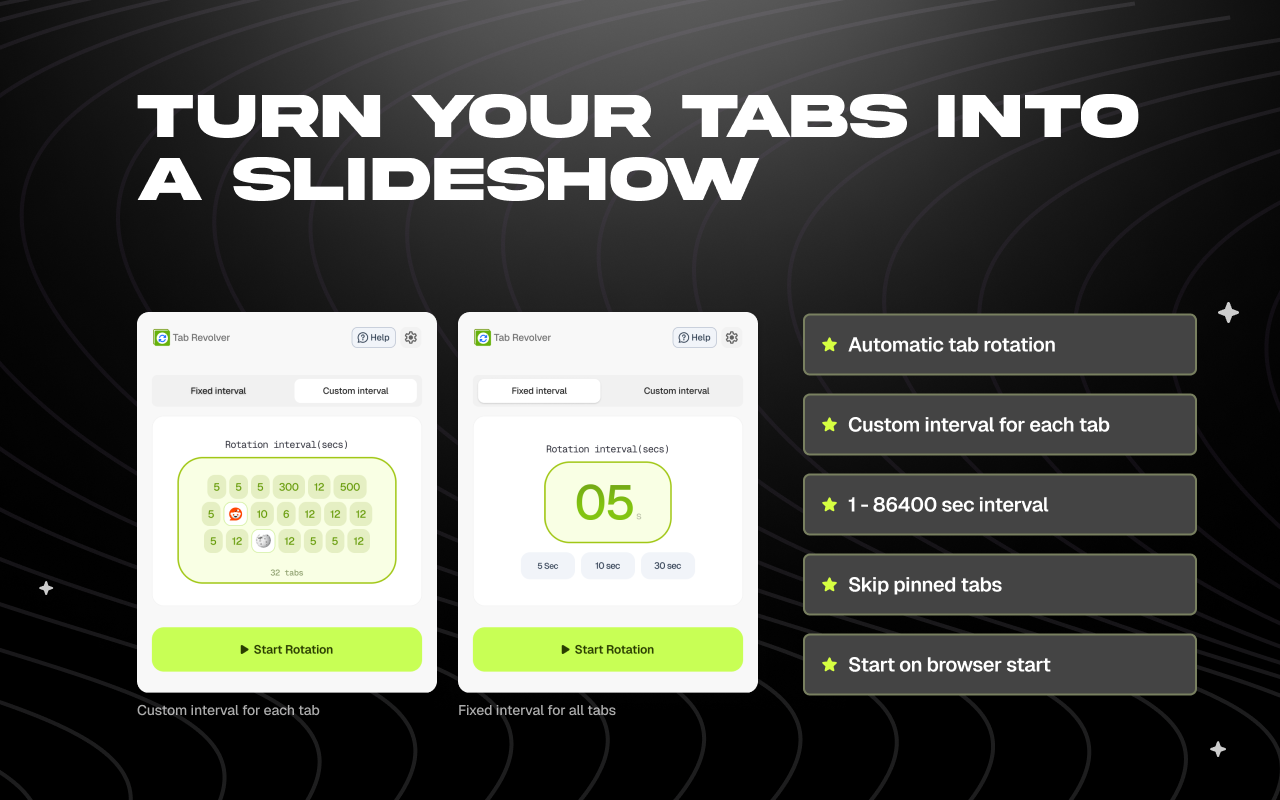 Tab Revolver – Auto rotate tabs for slideshow browsing