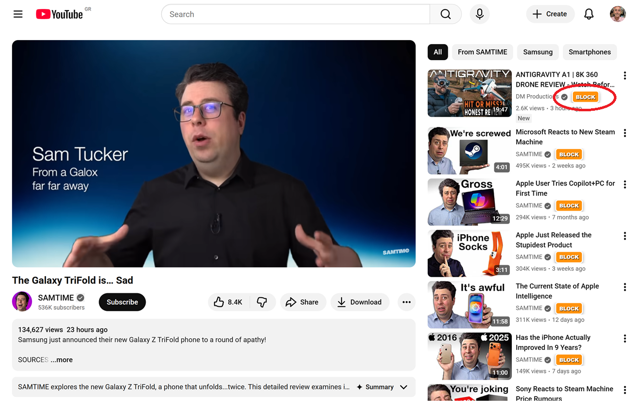 YouTube Channel Blocker