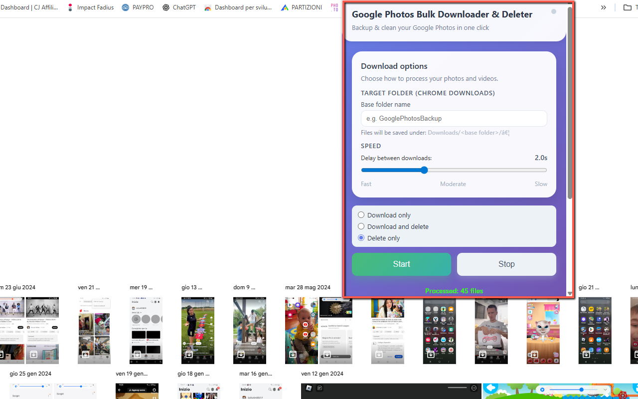 Google 相册批量下载器
