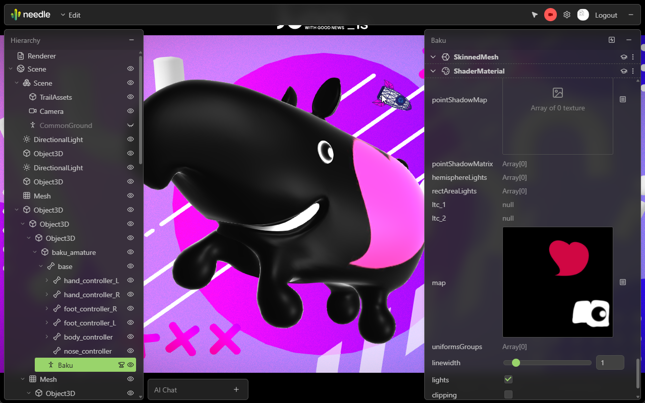 Needle Inspector — DevTools for three.js